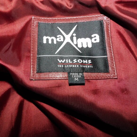 unworn women's oxblood leather peacoat jacket - Wilsons size medium NOS new - Picture 3 of 5